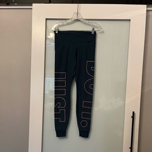 Nike Blue and Pink Leggings Joggers with Just Do it Logo, Size Small